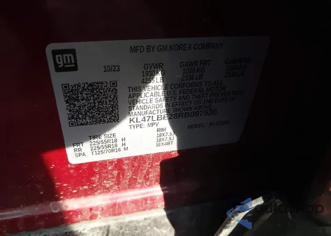 2024 Buick Envista Sport Touring Fwd z USA, uszkodzony, nr VIN KL47LBE28RB097536